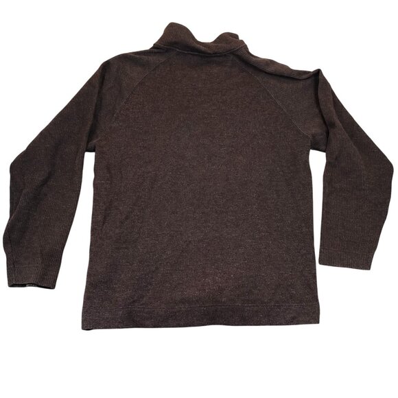Izod Mens Jacket Size XL Full-Zip Knit Ribbed Mock Neck Casual Cozy Brown - Picture 2 of 10